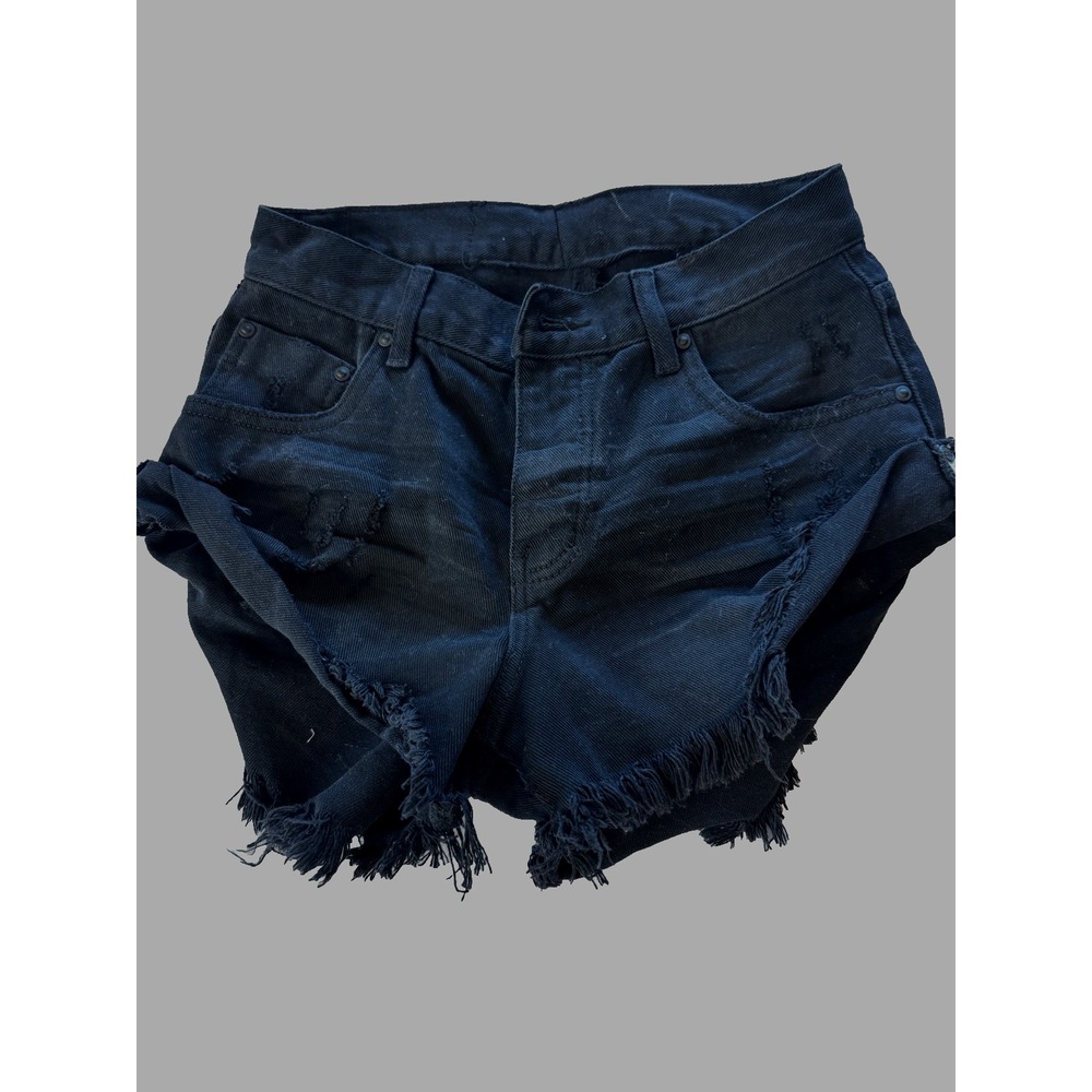 2 pair One Teaspoon Shorts Sm 27 Denim Distressed Bandits Sailor Cut Off *READ* - Picture 14 of 16